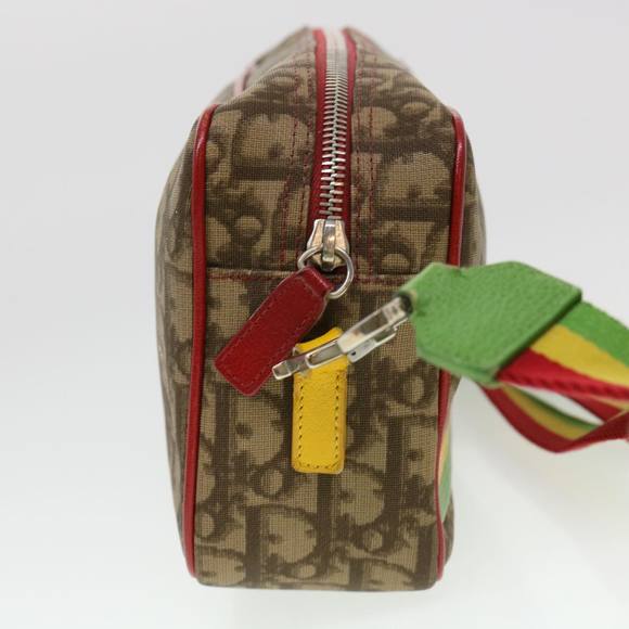 Christian Dior Trotter Canvas Shoulder Bag Rasta Color Brown Auth rd4643 - Picture 5 of 16